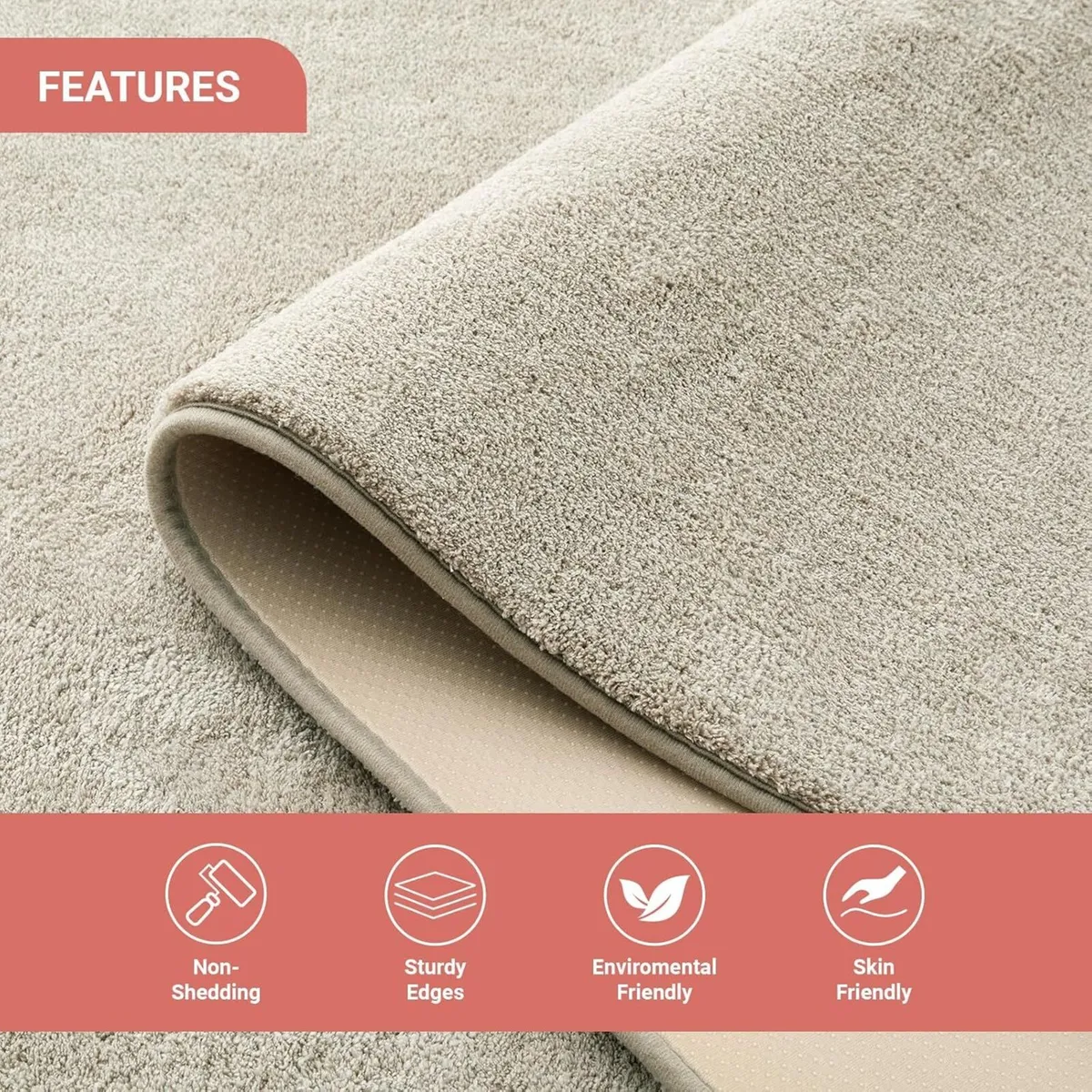 Relax Rugs Living Room 100% Polyester Non Slip - Image 3