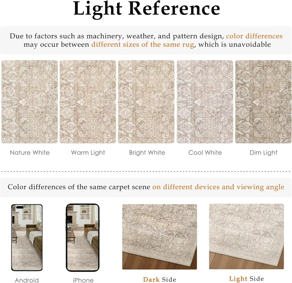 Vintage Beige Rugs Living Room Area Rug 160x230cm - Image 2