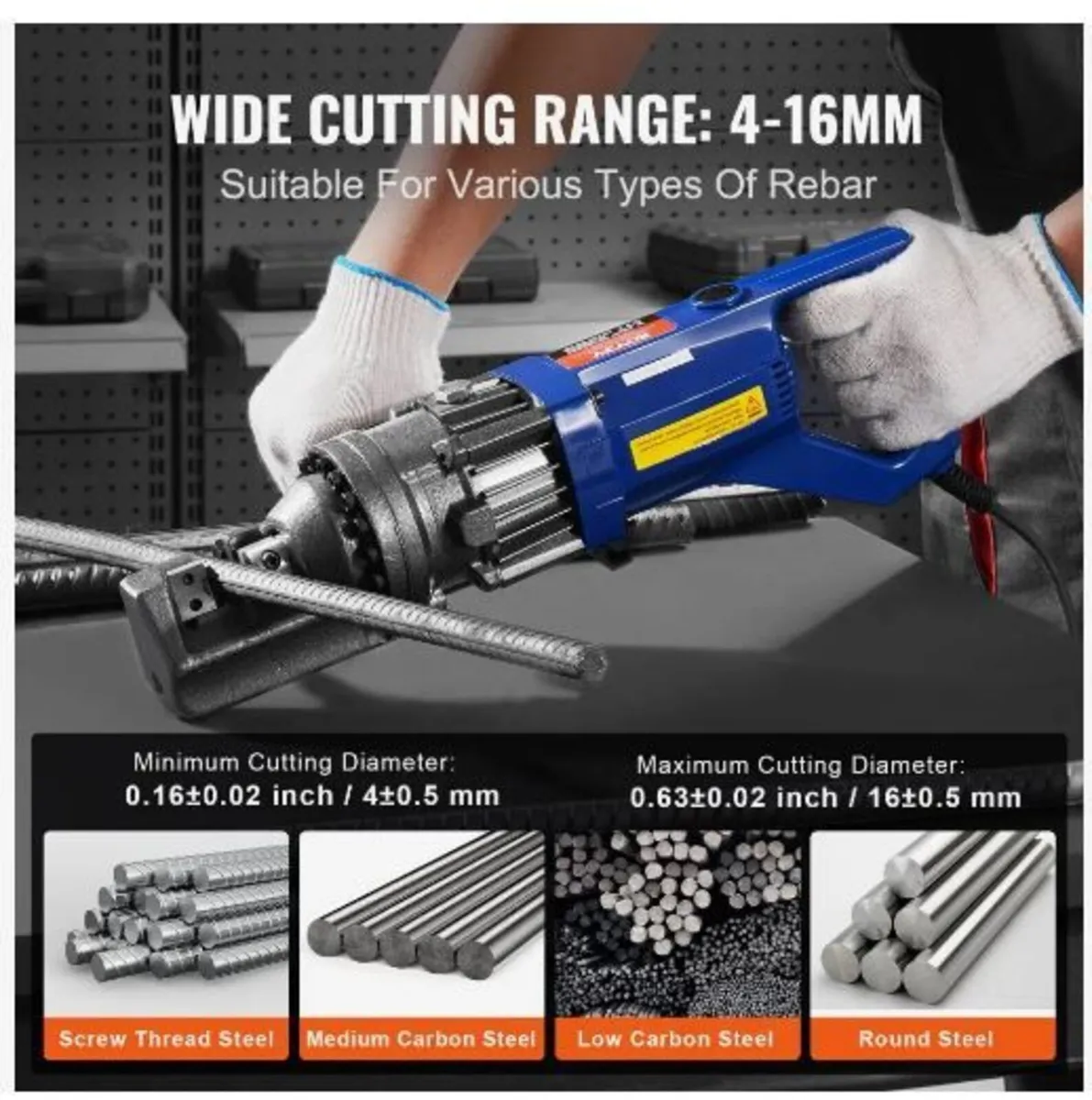 Electric Hydraulic Rebar Cutter, 1000W - Image 3