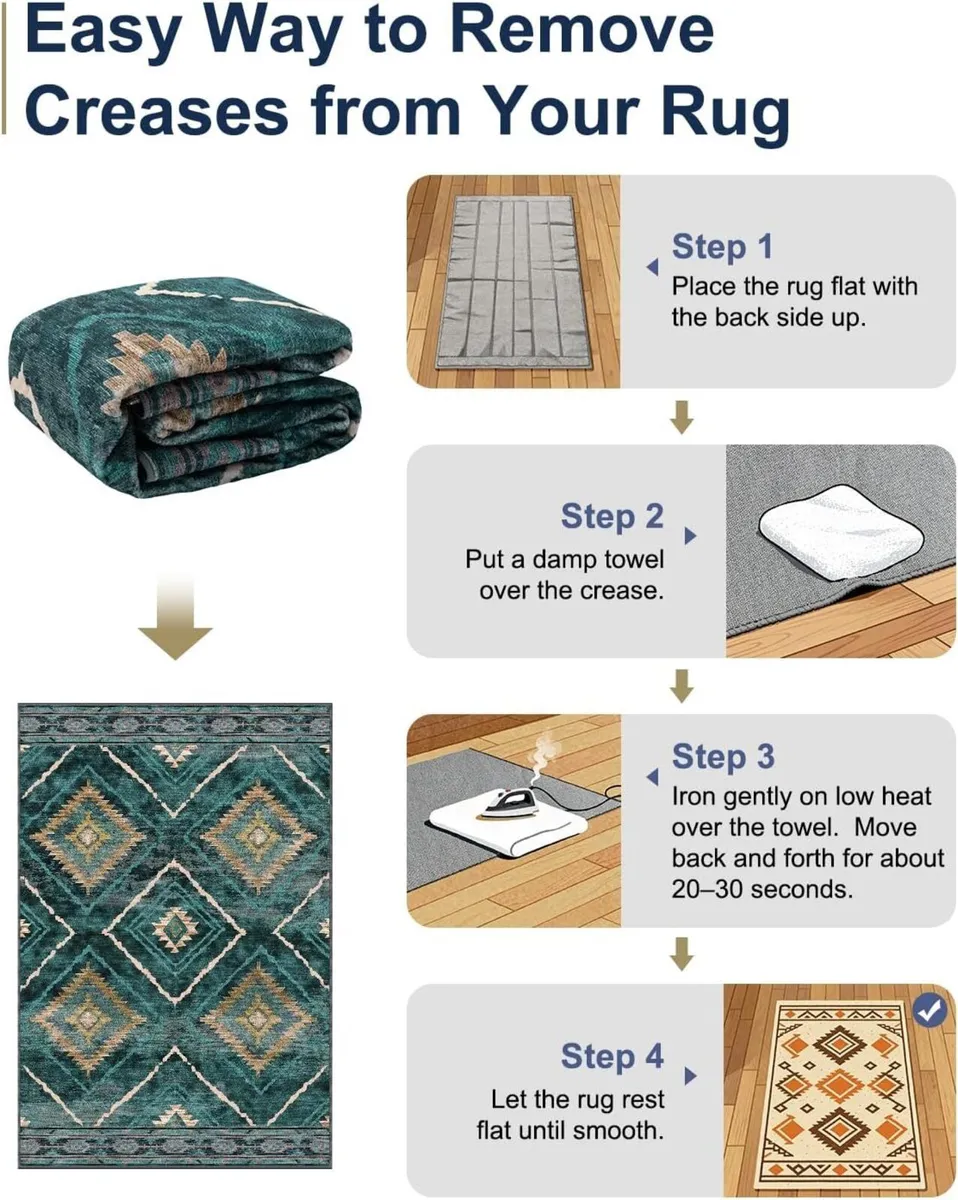 Machine Washable Rugs Living Room 120x180 cm - Image 3