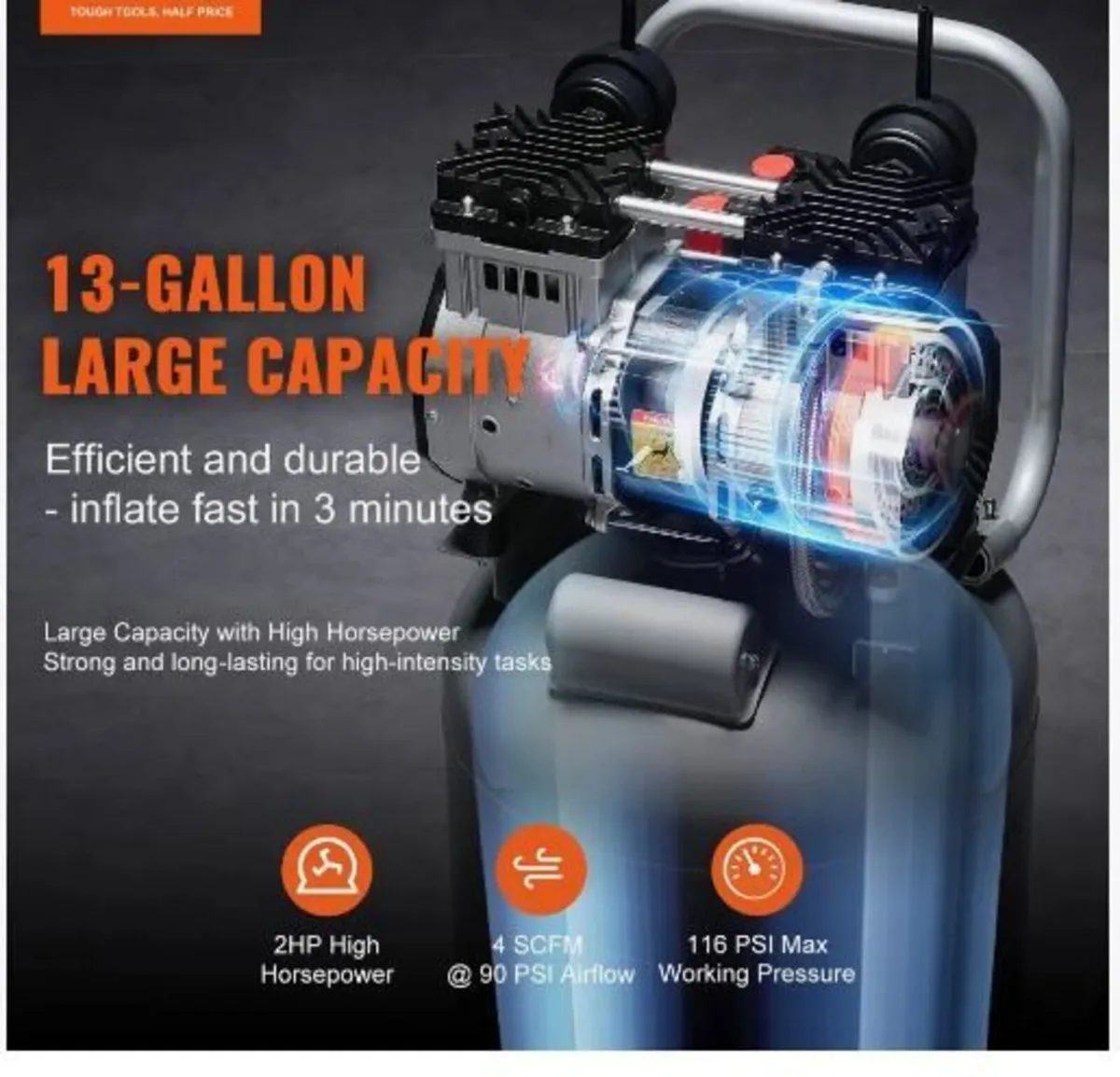 49.2 L Air Compressor 2HP - Image 2