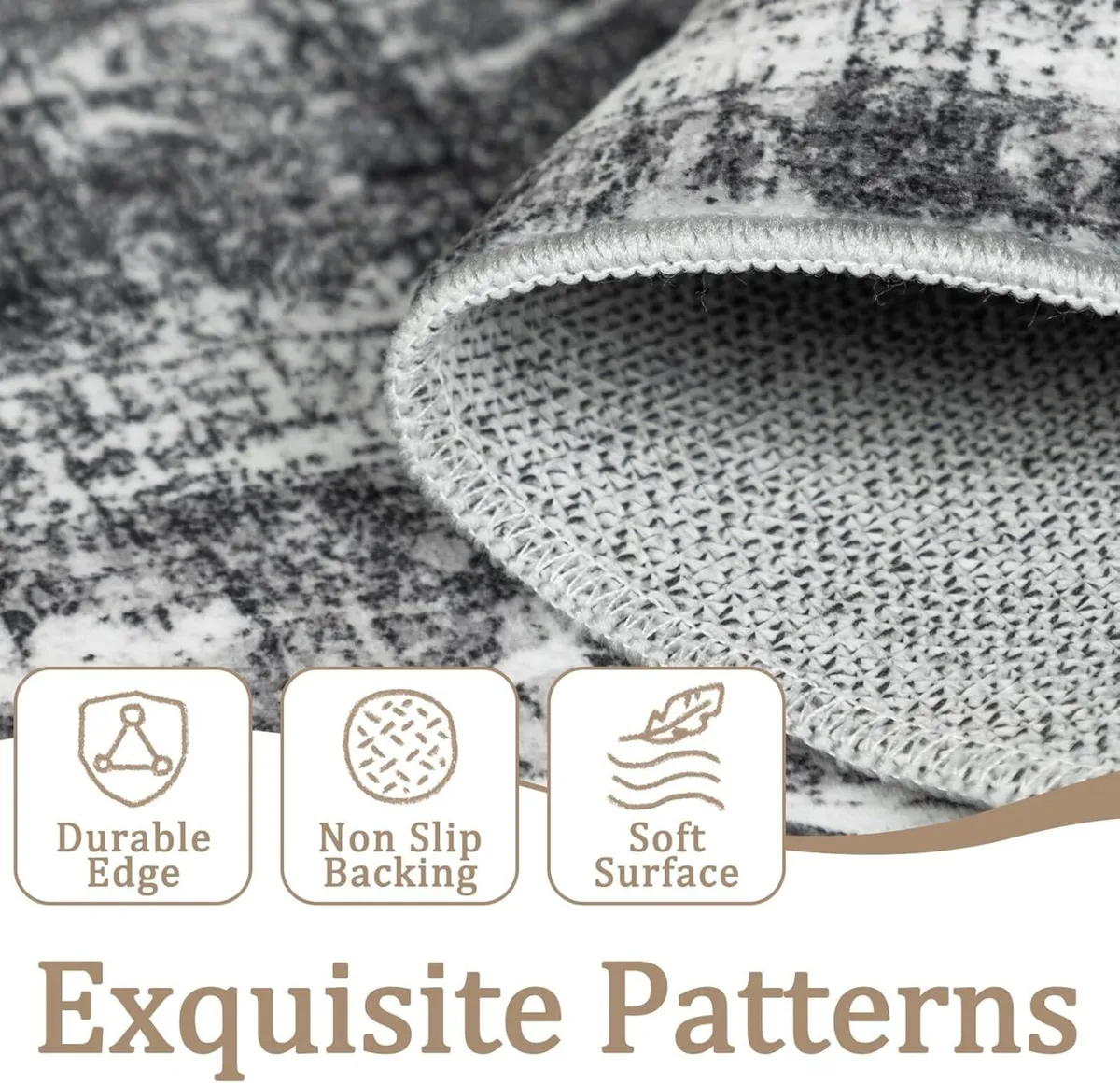 Washable Rugs Living Room 244x305cm Distressed - Image 2