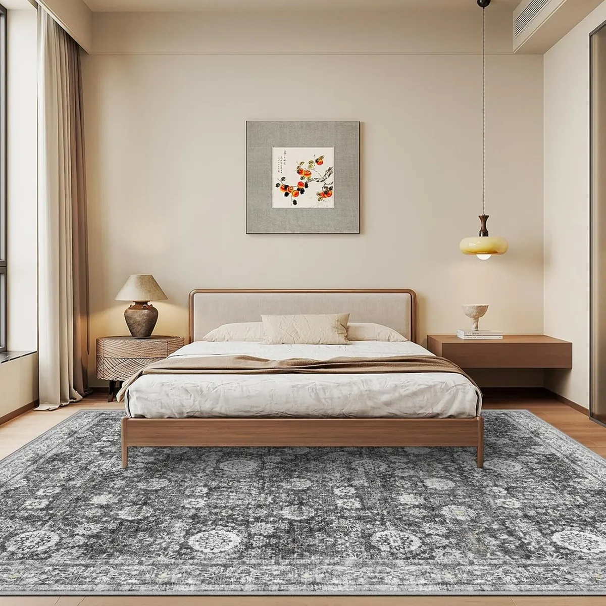 Washable Rugs Living Room 244x305cm Distressed - Image 4