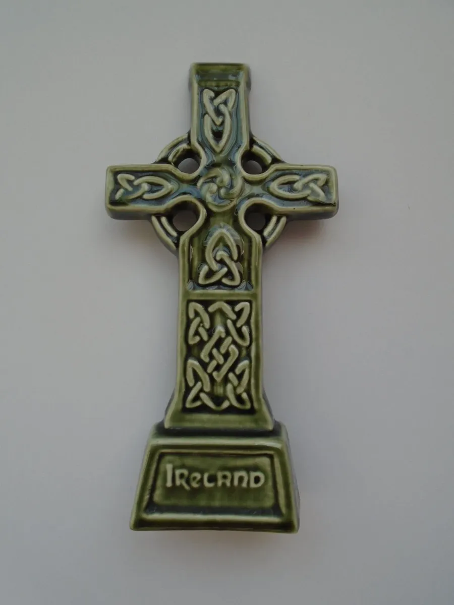 Celtic cross ornament, Knock pottery, Home decor - Image 1