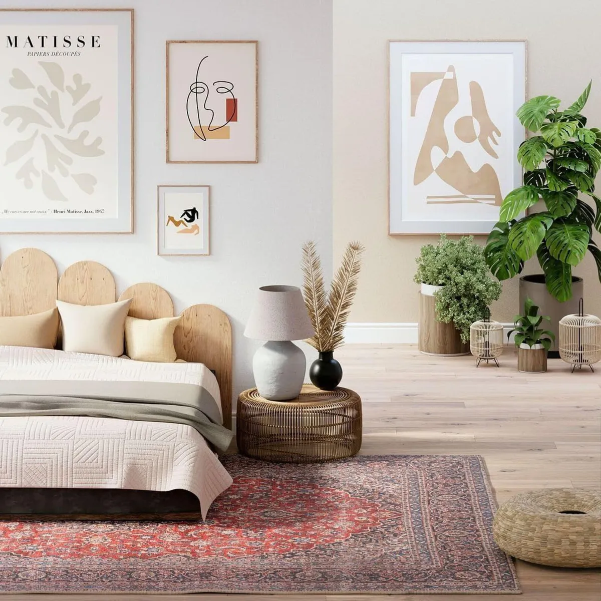 Traditional Red Cotton Area Rug Stain-resistant - Image 2