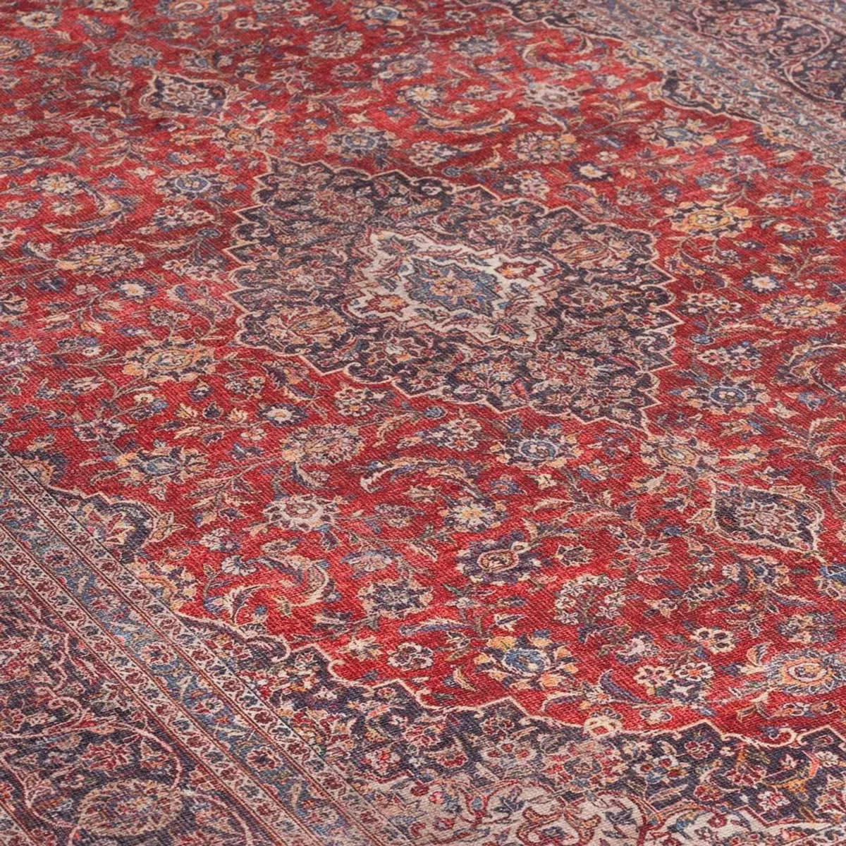 Long Traditional Red Cotton Hallway Runner Rug - Image 3