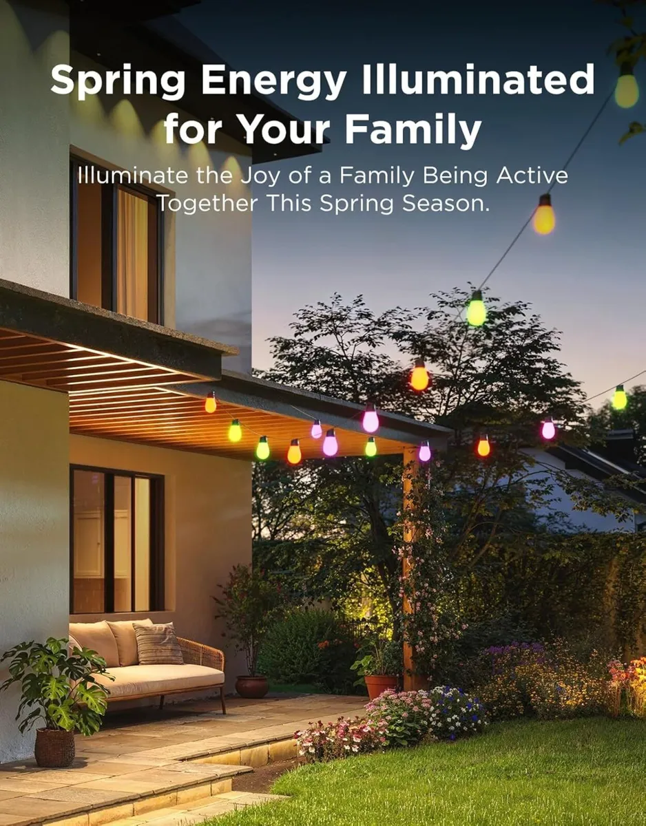Outdoor String Lights 15M Smart RGBIC Dimmable - Image 2