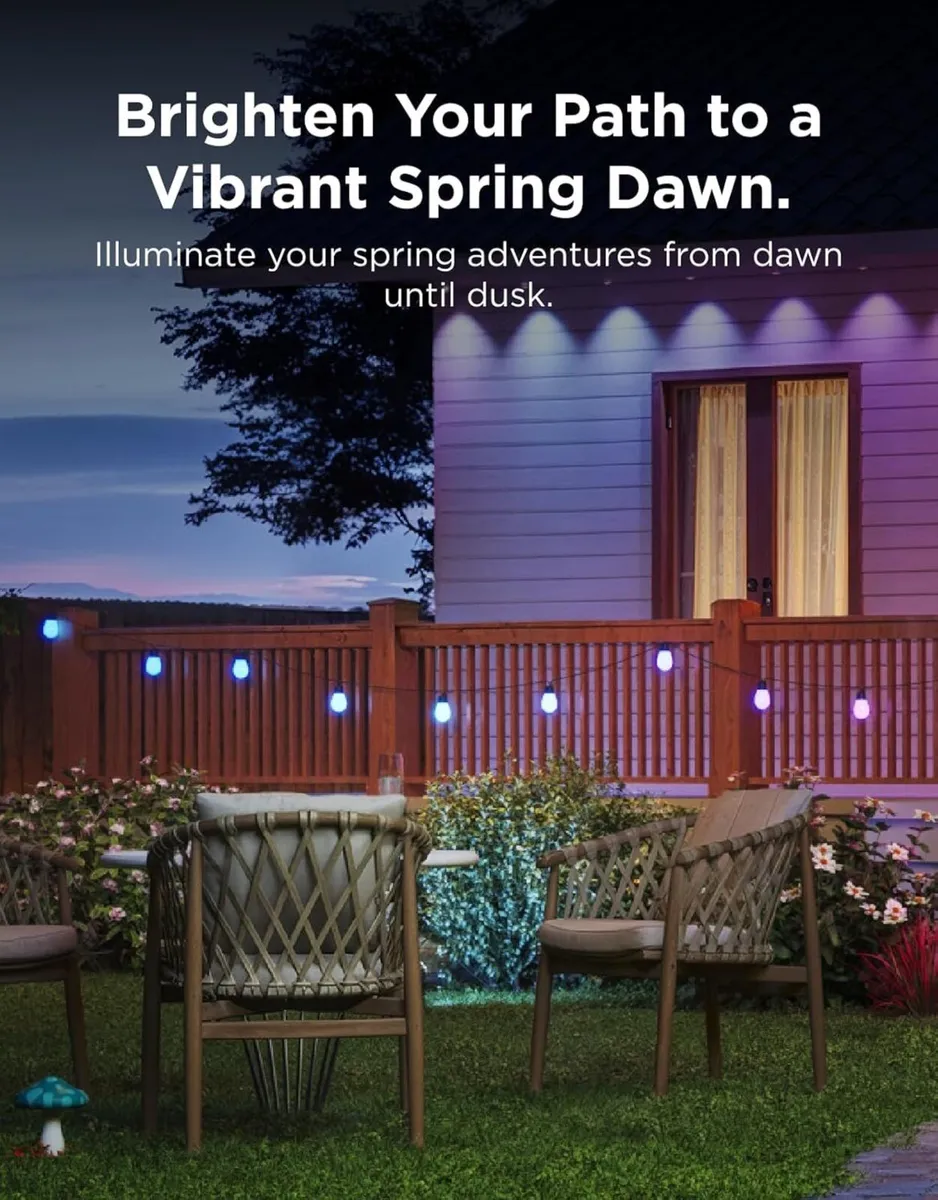 Outdoor String Lights 15M Smart RGBIC Dimmable - Image 4