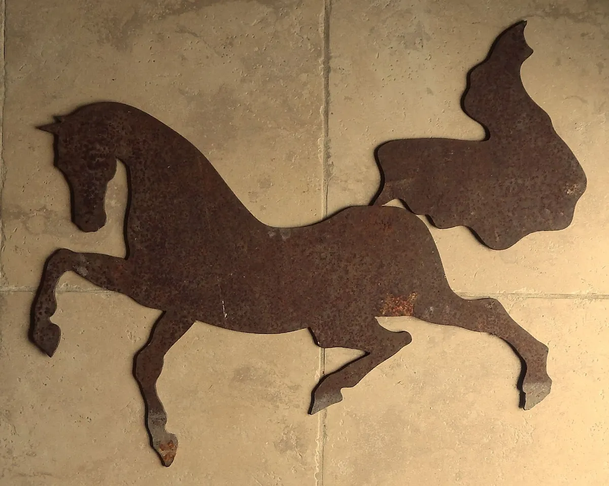 Vintage Heavy Iron Artwork Silhouette of Horse - Image 1