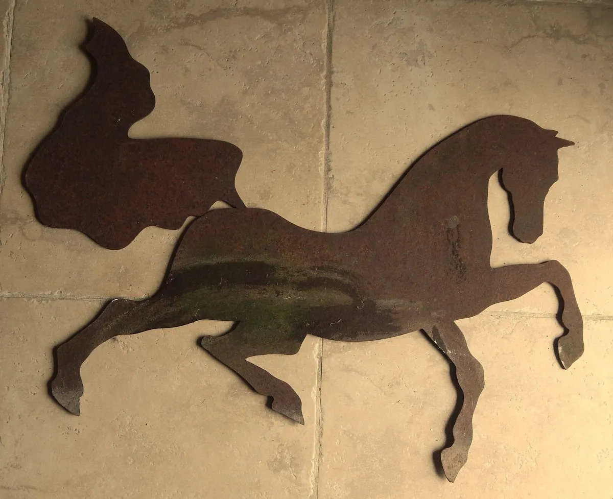 Vintage Heavy Iron Artwork Silhouette of Horse - Image 2