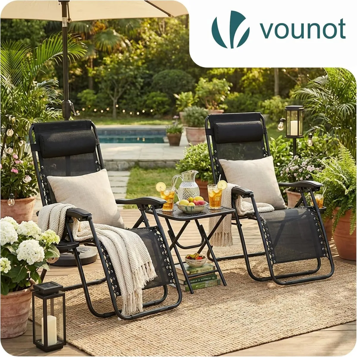 Zero Gravity Chair with Side Table Set of 2 - Image 4