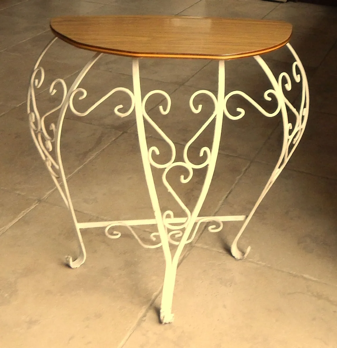 Vintage Wrought Iron Consort Table - Image 1