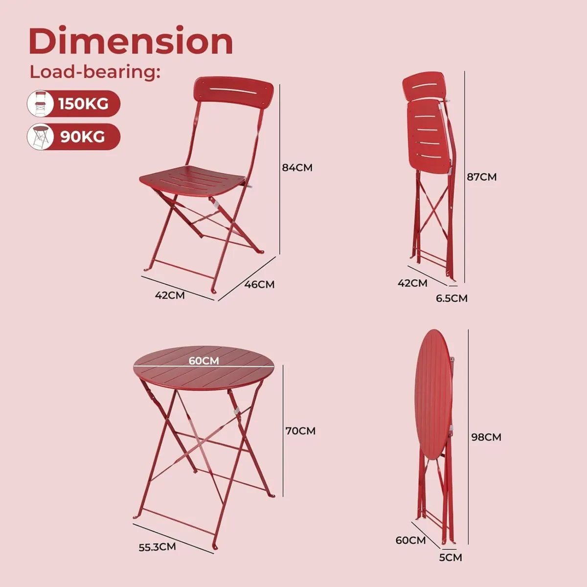 n Garden Furniture Set Outdoor Bistro Table and - Image 3