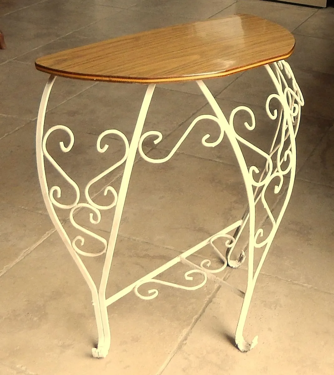 Vintage Wrought Iron Consort Table - Image 2