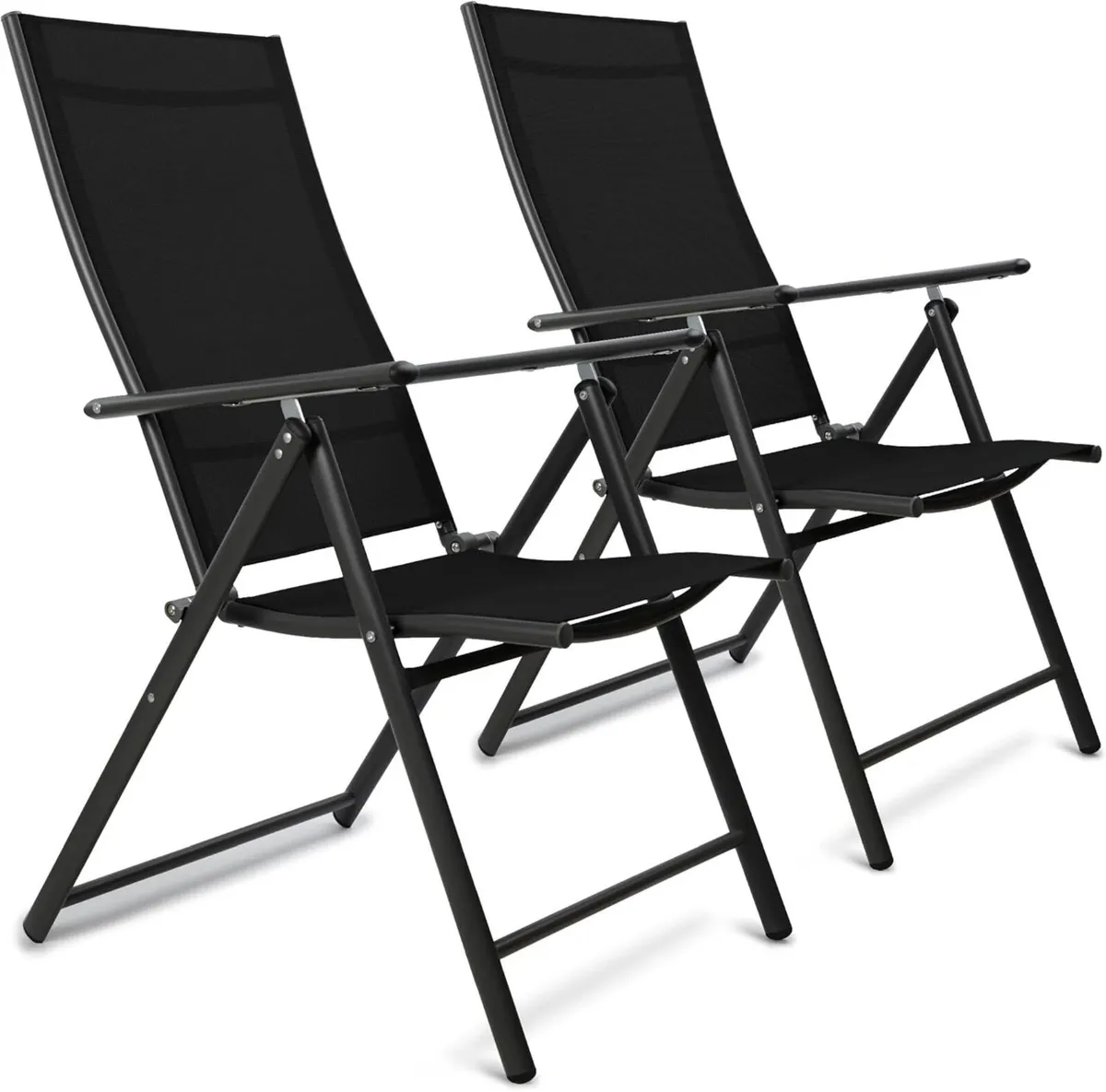 Folding Garden Chairs - Set of 2 High Back - Image 1