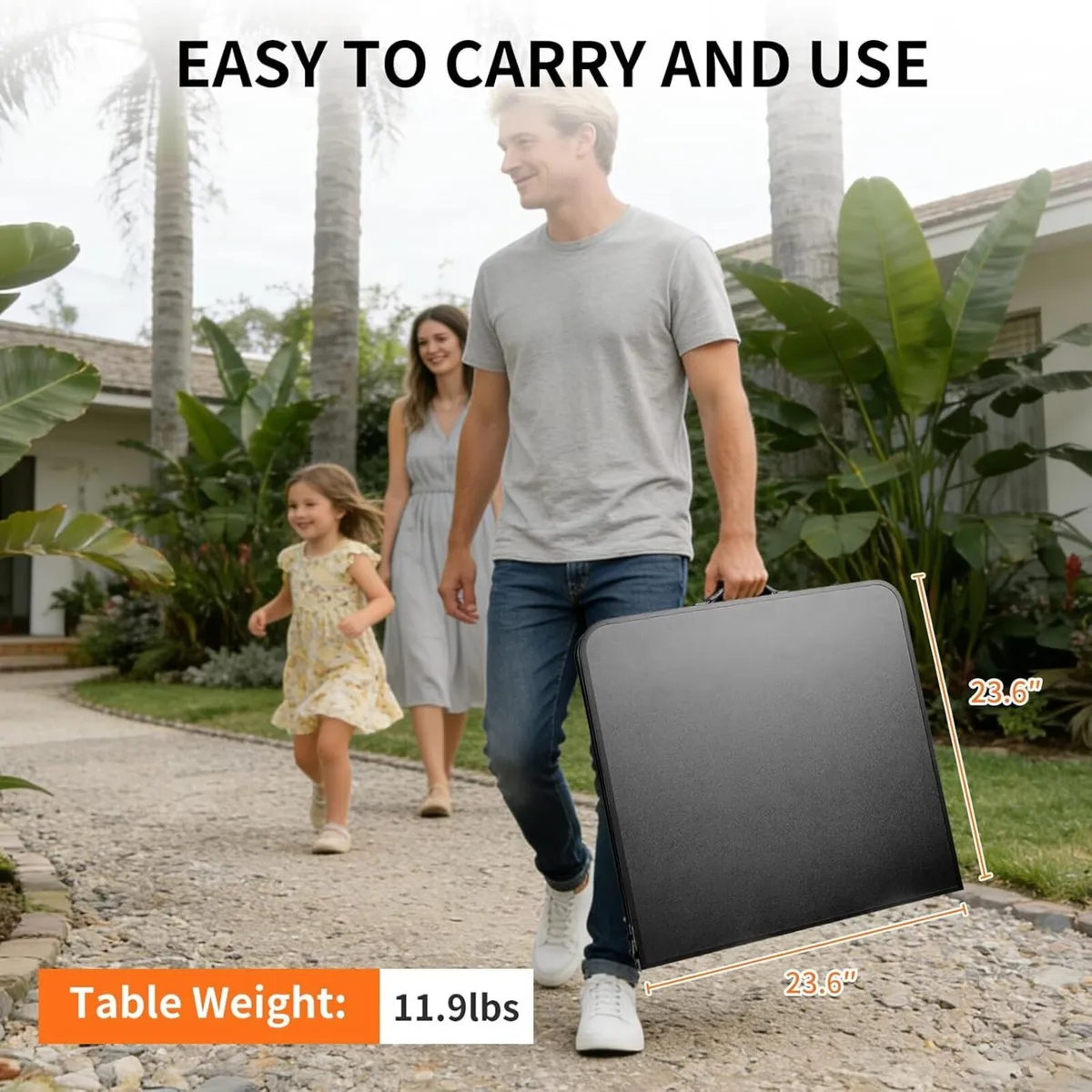 4ft Folding Table with Umbrella Hole 120x60cm - Image 3