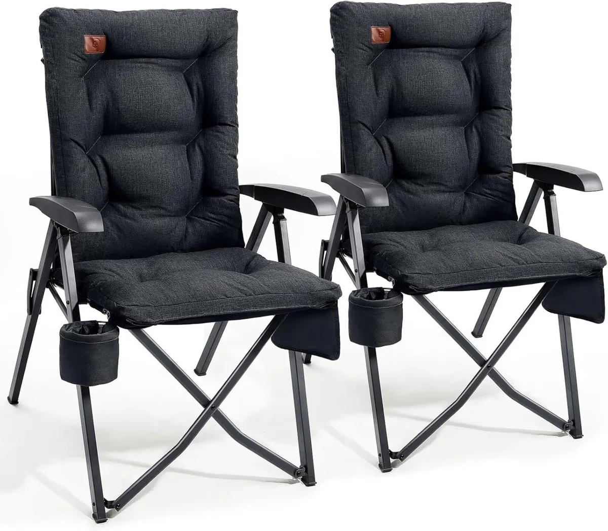 Luxury Camping Chairs 2 Set for Adults Heavy Duty - Image 1