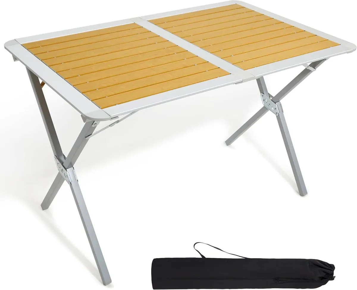 110x70cm Folding Camping Table Aluminium Roll Up - Image 1