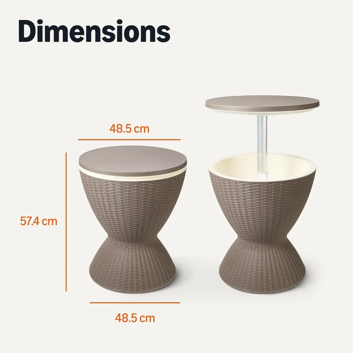 – Patio Bar Table with 30.8-Litre (8-Gallon) - Image 2