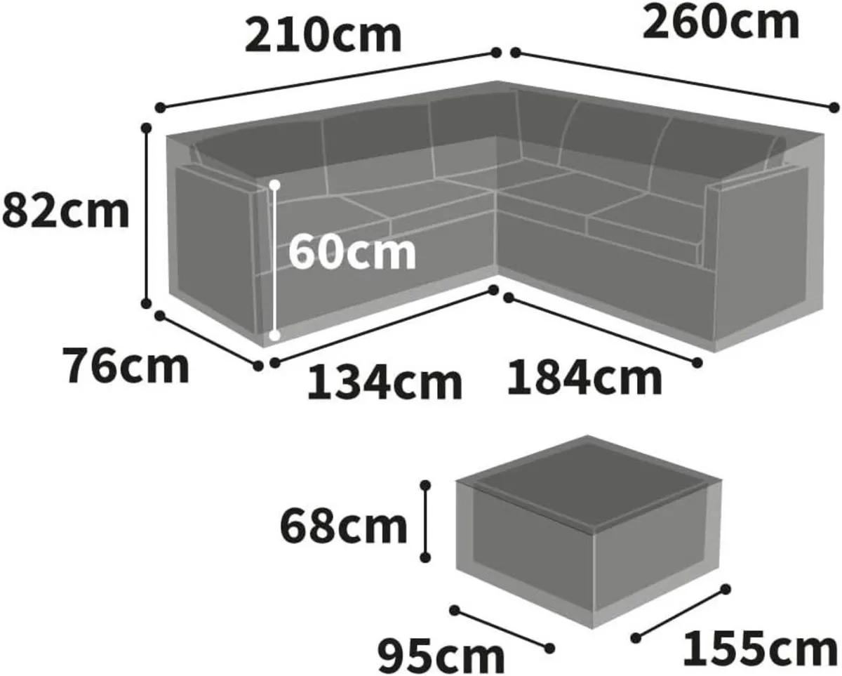 All-weather (Modular) - L-Shaped Dining Set Cover - Image 2