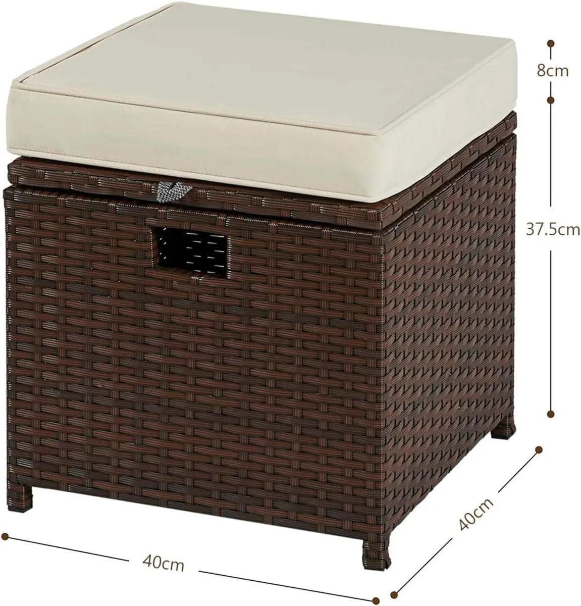 2 Pieces Outdoor Patio Ottomans PE Rattan Foot - Image 3