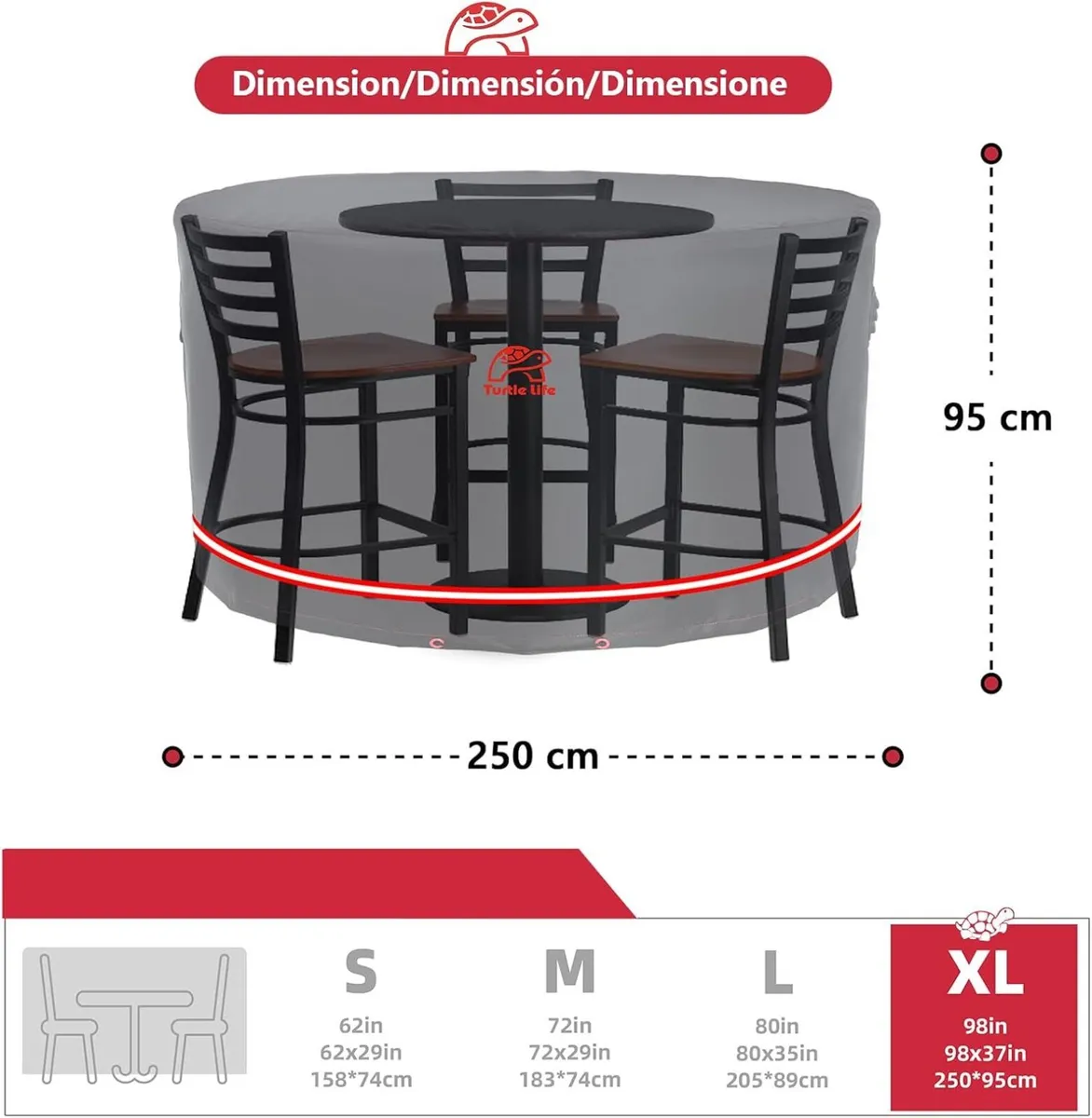 Turtle-Life Garden Furniture Covers Round Table - Image 3