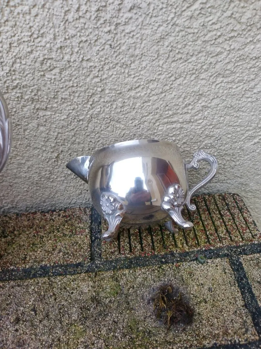 Vintage Indonesian silver plate tea set - Image 2