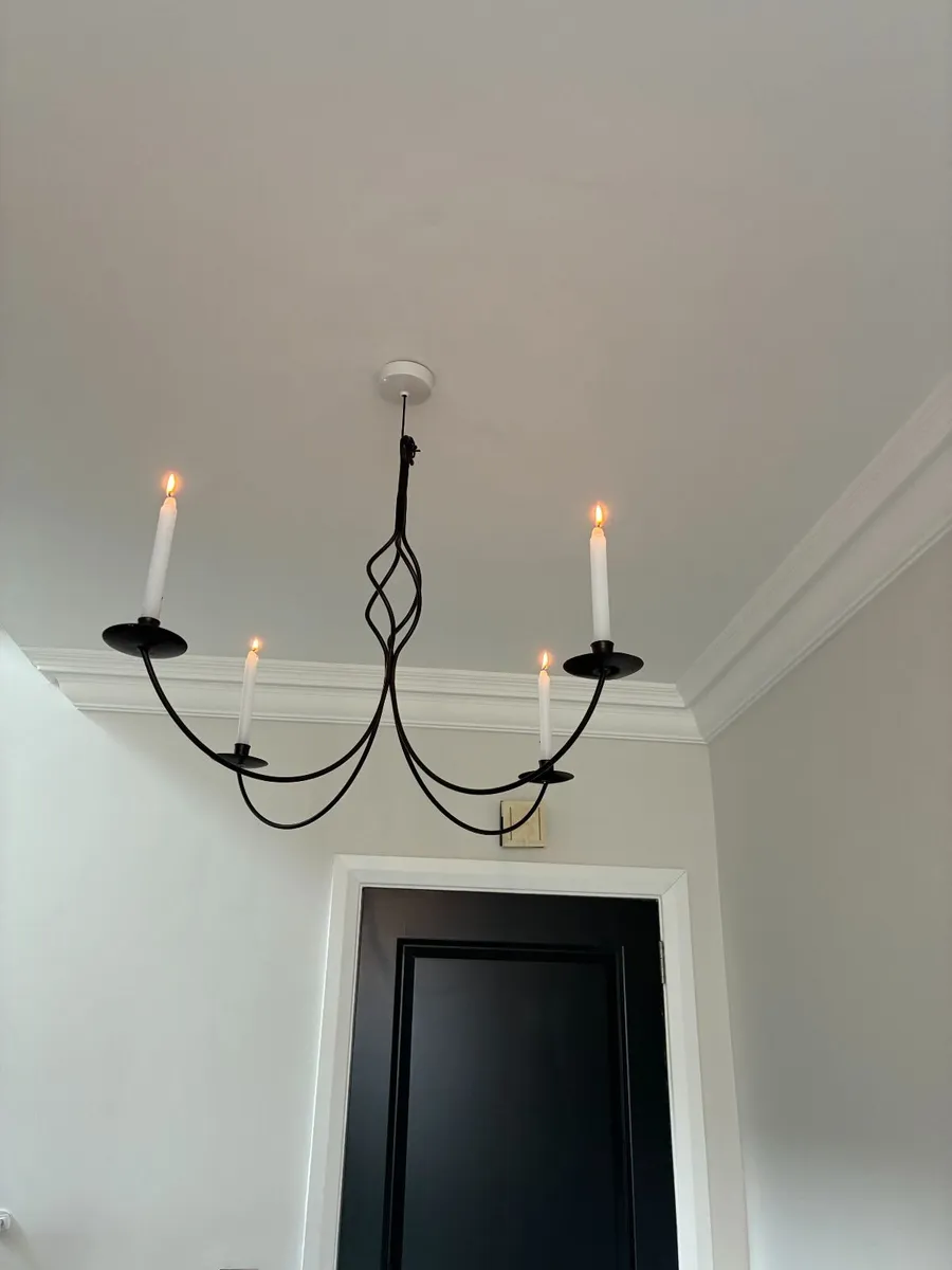Wrought iron candle chandelier