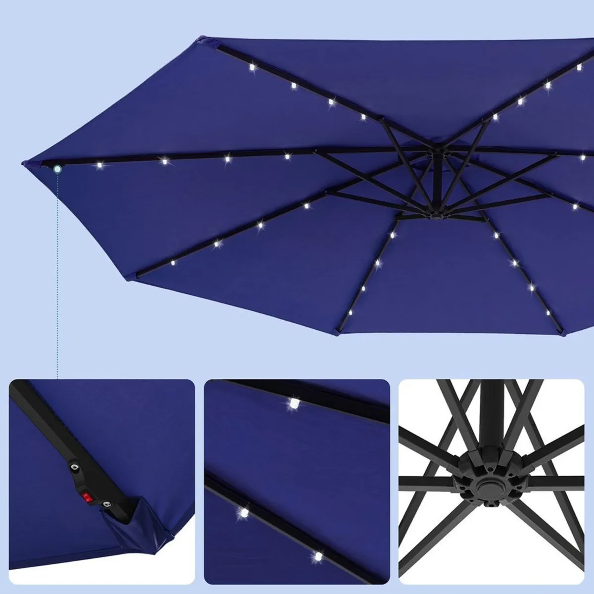 Parasol with LED solar lighting - Image 4