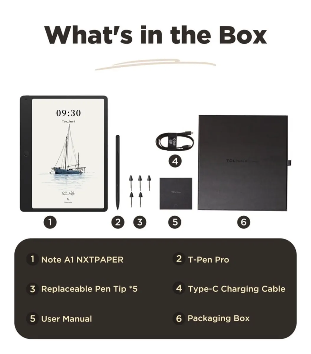 TCL Note A1 NXTPAPER e-ink tablet - Image 1
