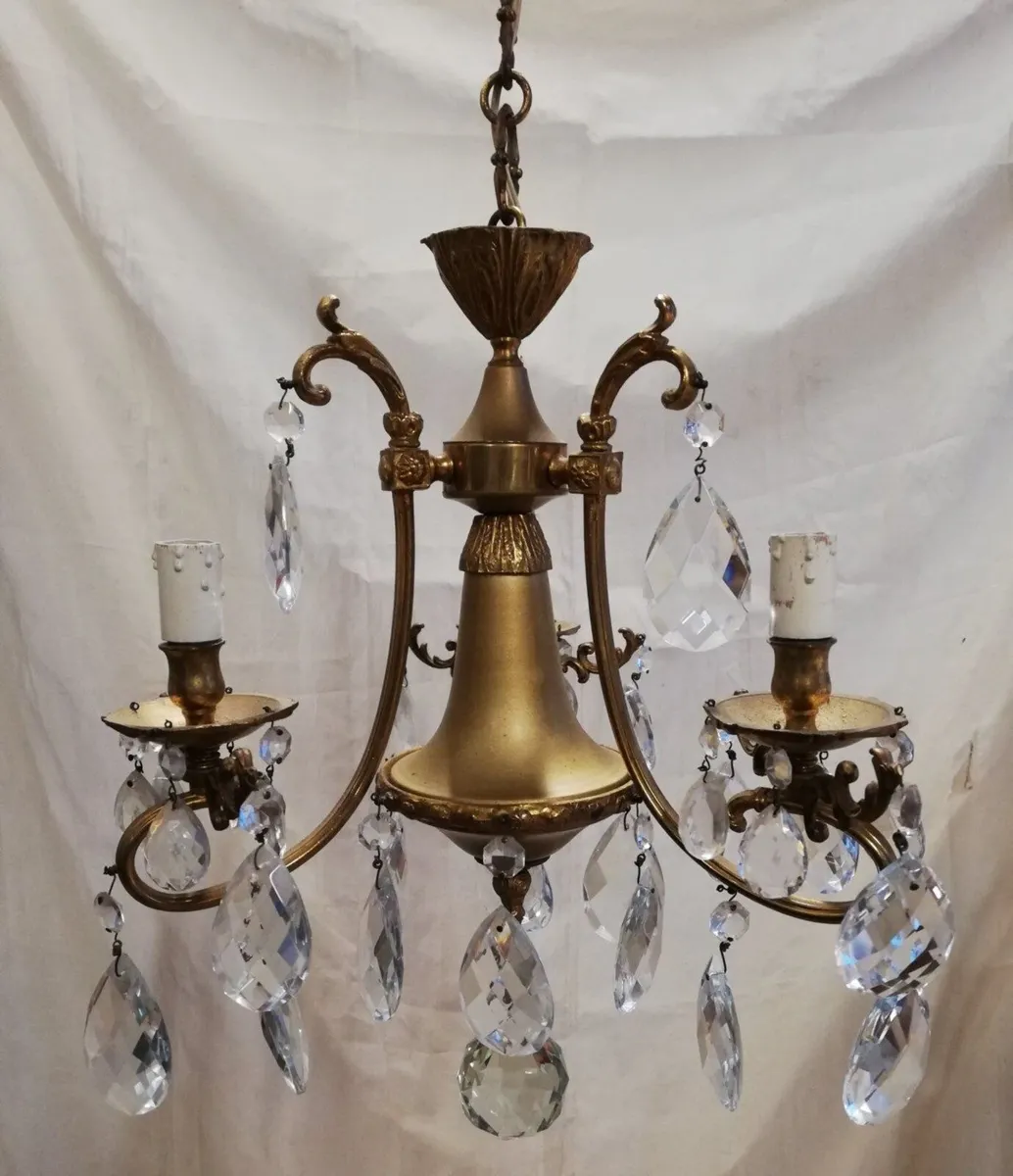 Vintage 1960 ceiling Glass Drops Murano 3 Arms - Image 1