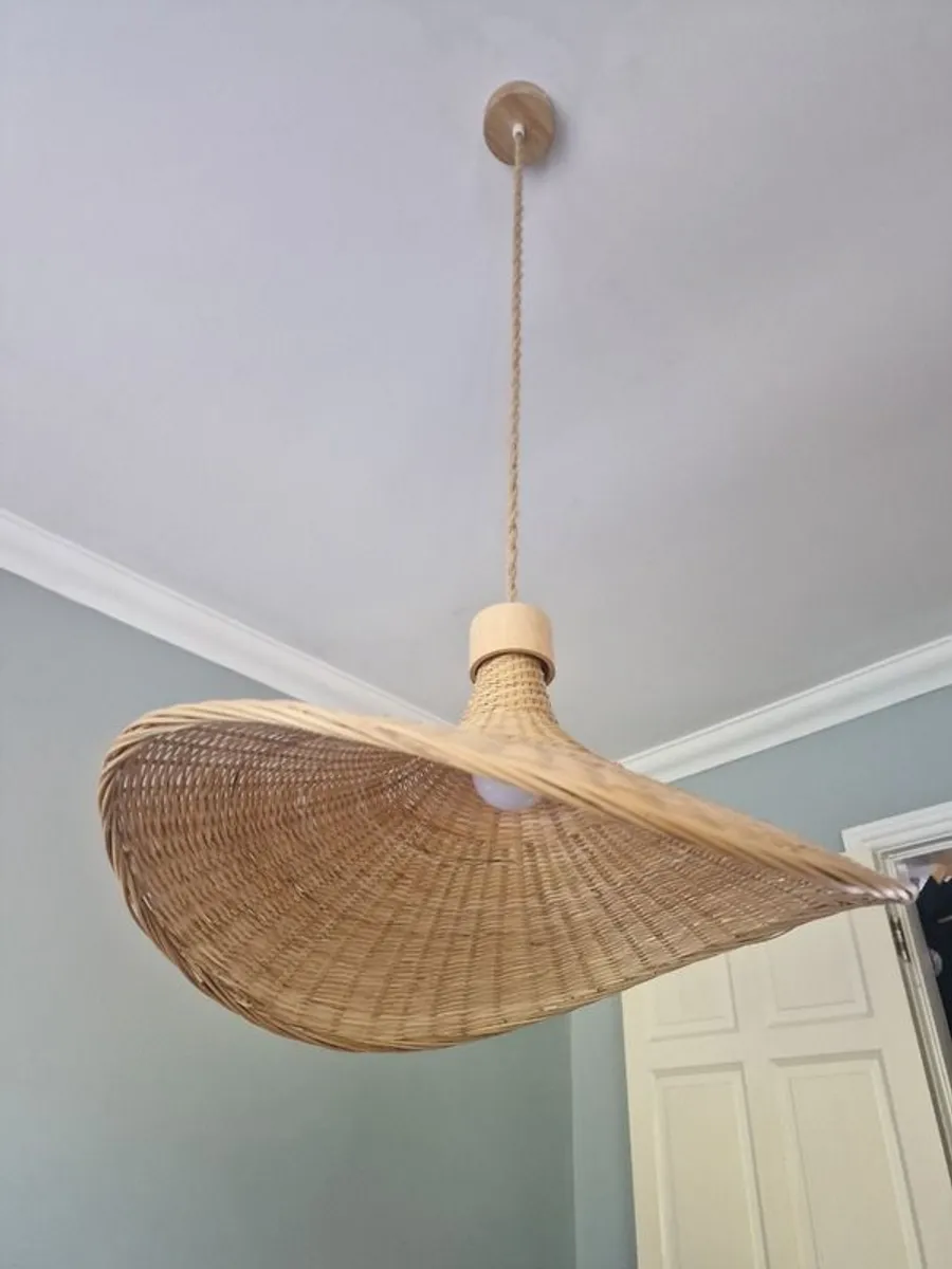 2x Bamboo ceiling lights - Image 1