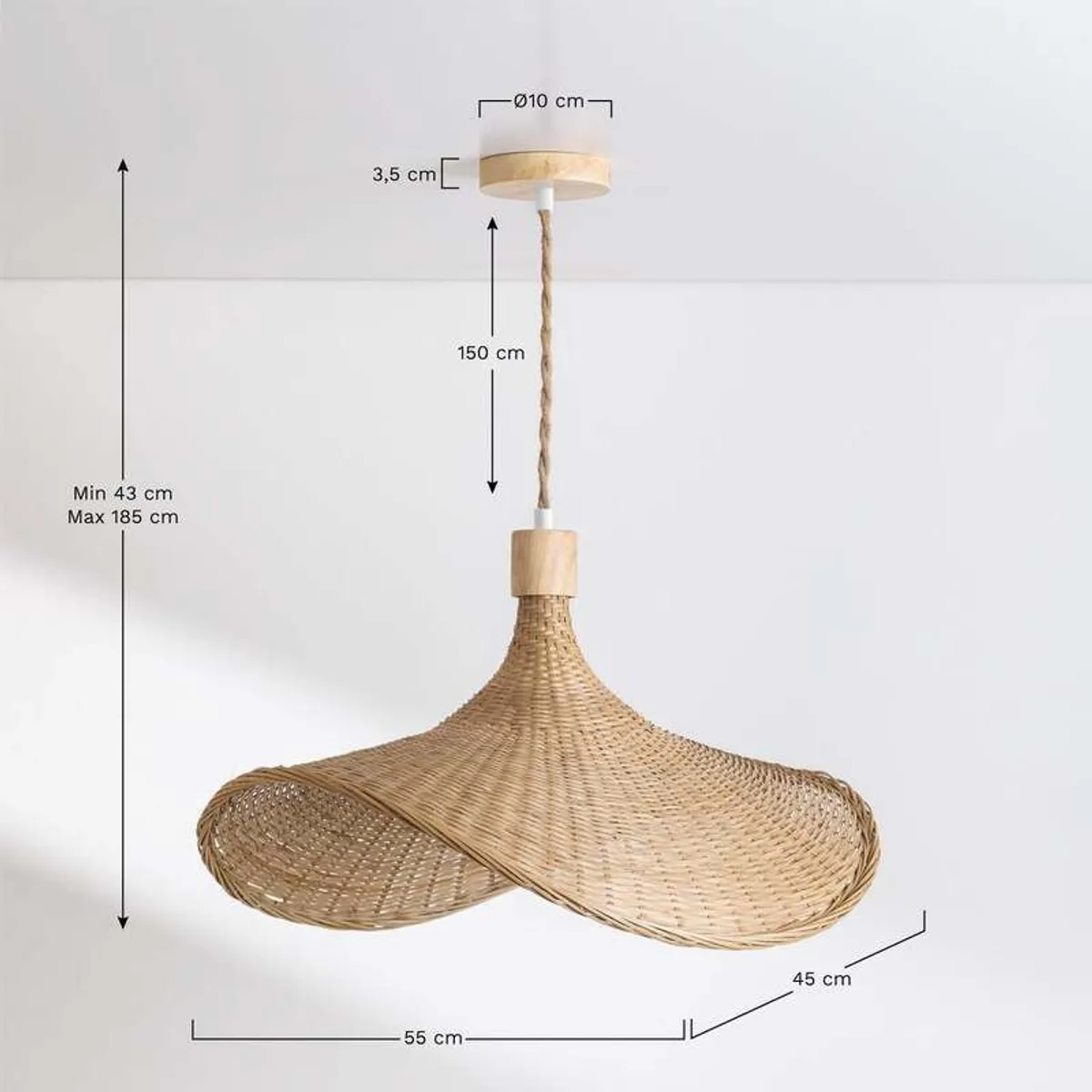 2x Bamboo ceiling lights - Image 3