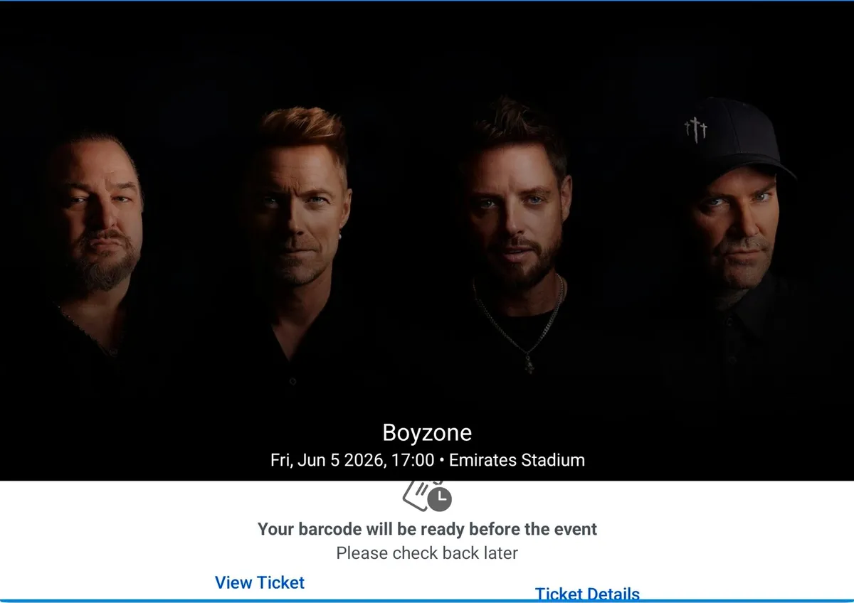 Boyzone one for the road x2 tickets