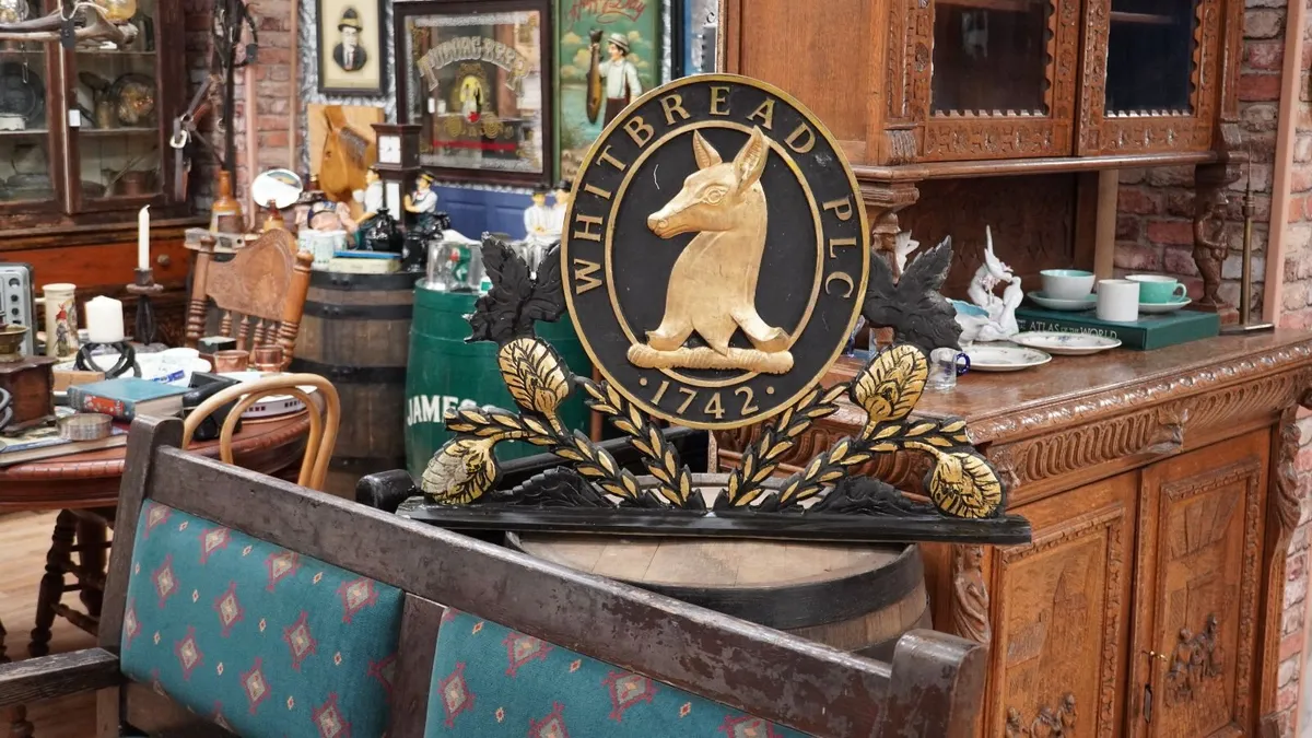 Vintage Double-Sided Whitbread Pub Sign - Image 1