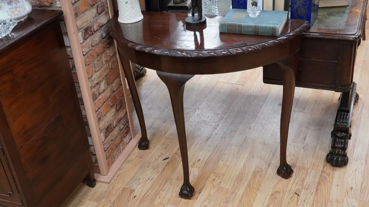 Edwardian Mahogany Demi-Lune Hall Table - Image 2