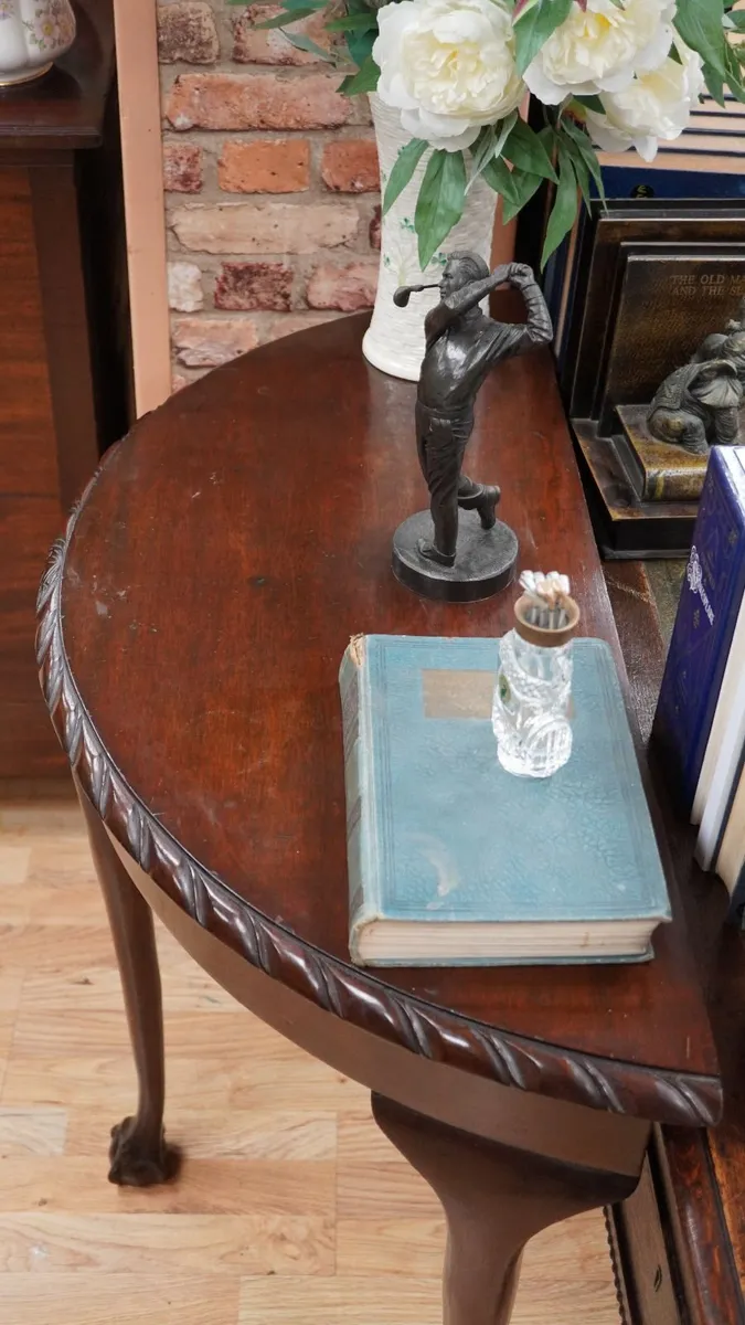 Edwardian Mahogany Demi-Lune Hall Table - Image 3
