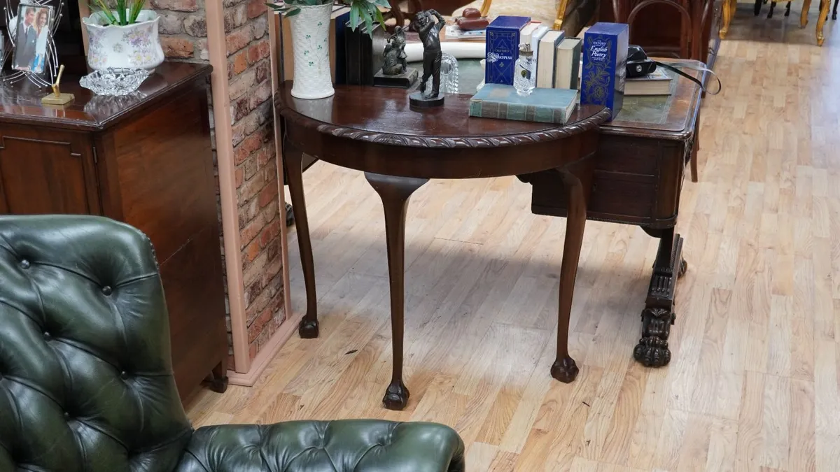 Edwardian Mahogany Demi-Lune Hall Table - Image 1