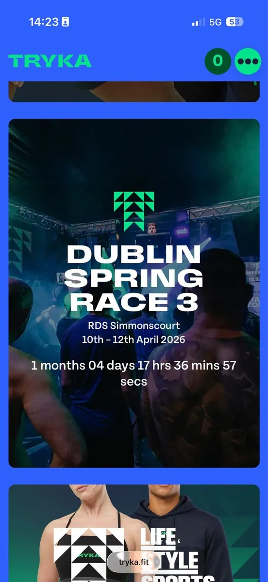 Tryka men’s 500 ticket 11th April - Image 2