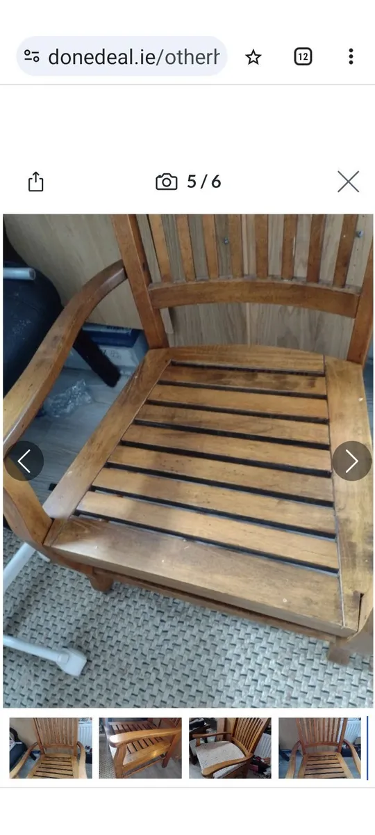 Beautiful Teak rocking chair - Image 3