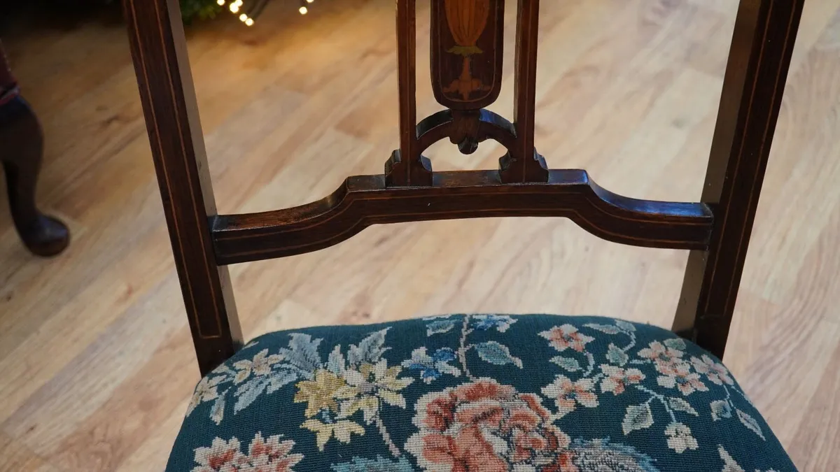 Edwardian Inlaid Nursing Chair - Image 4