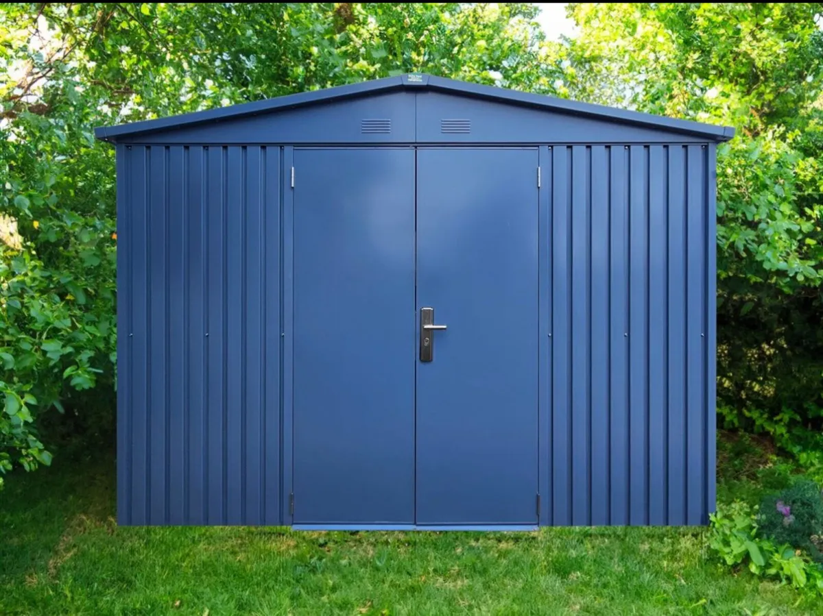 SALE Metal 10x11FT Blue Garden Shed - Image 4