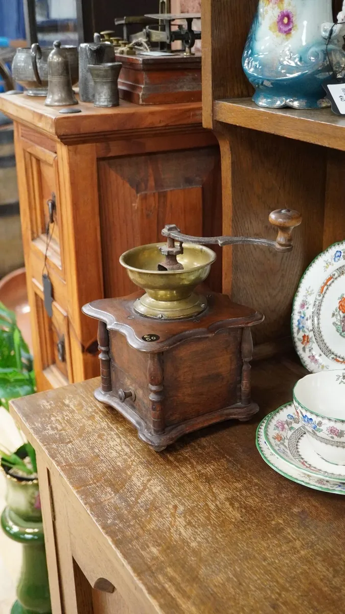 Vintage Wooden Coffee Grinder - Image 2
