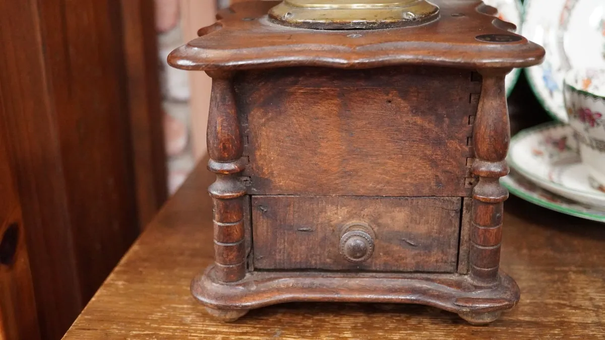 Vintage Wooden Coffee Grinder - Image 4