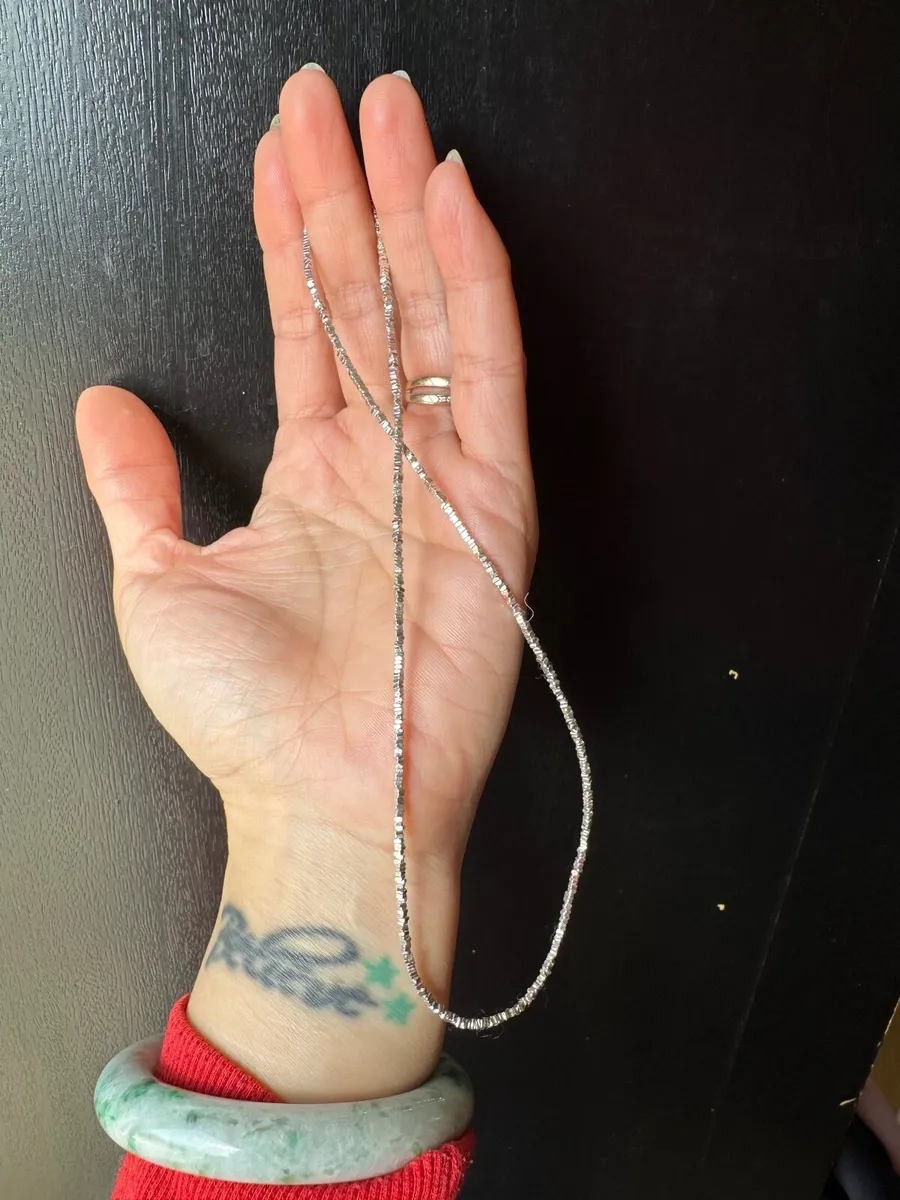 Sterling silver heishi bead necklace - Image 1