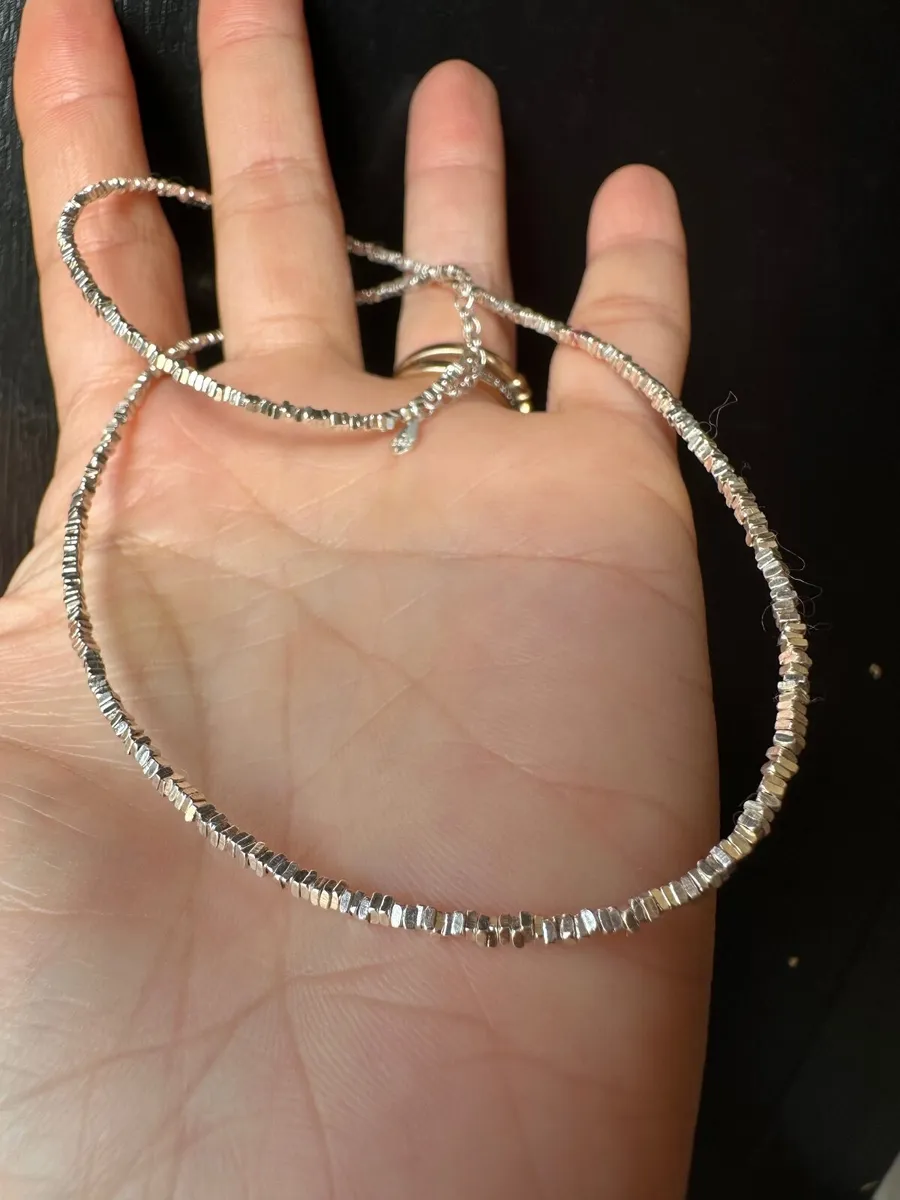 Sterling silver heishi bead necklace - Image 2