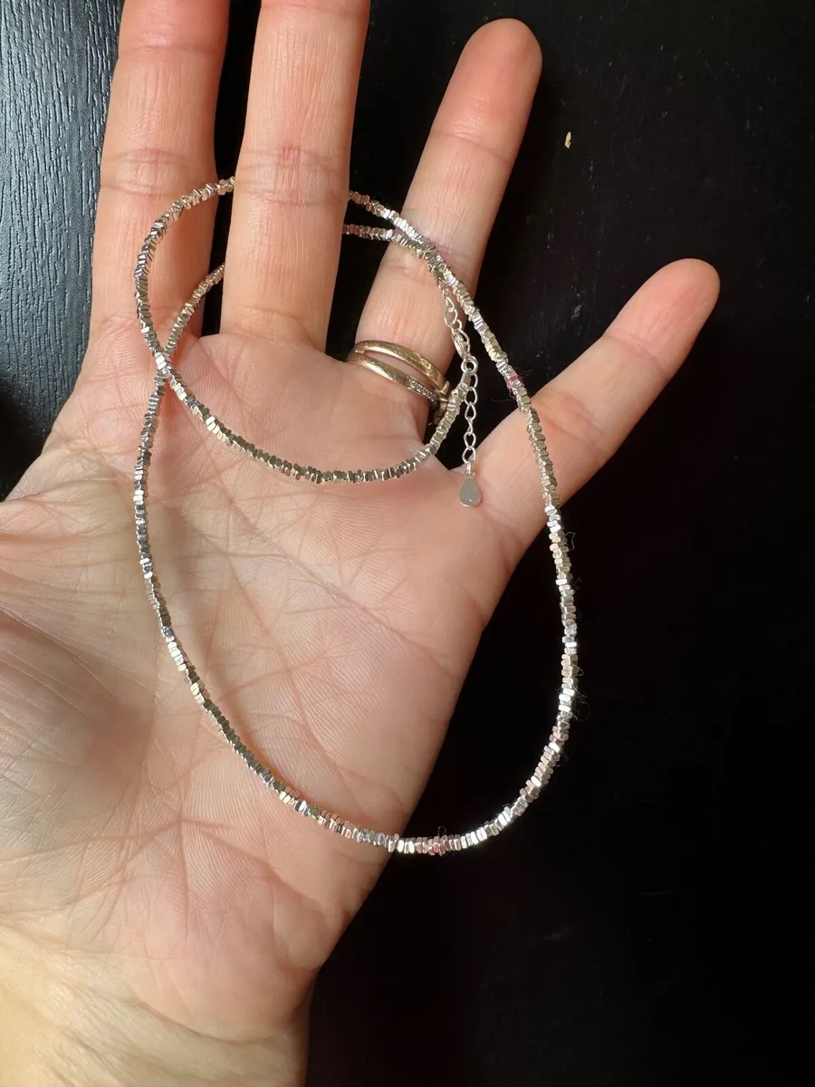 Sterling silver heishi bead necklace - Image 3