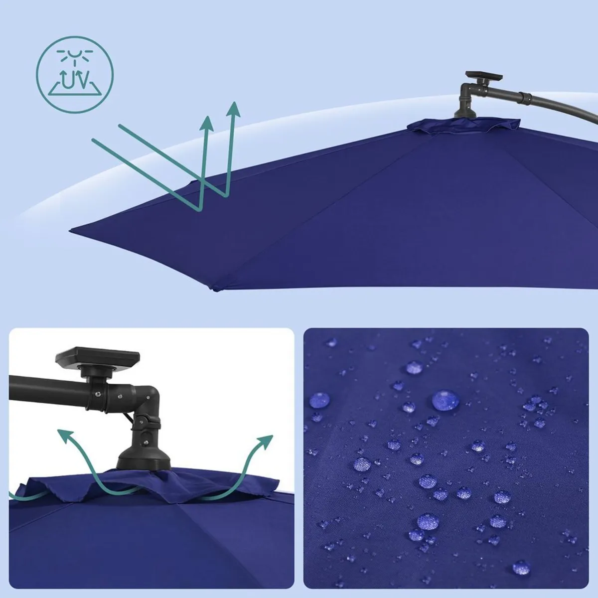 Parasol Cantilever with Solar LED Lights - Image 4