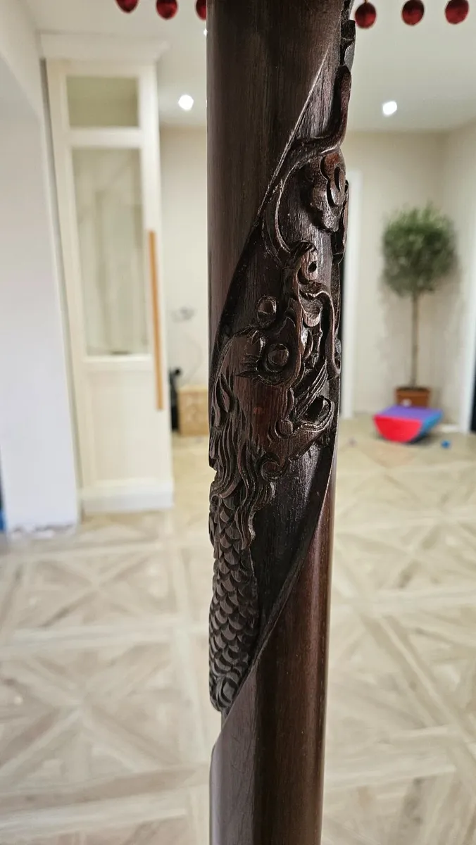 Carved Oriental Style Floor Lamp - Image 2