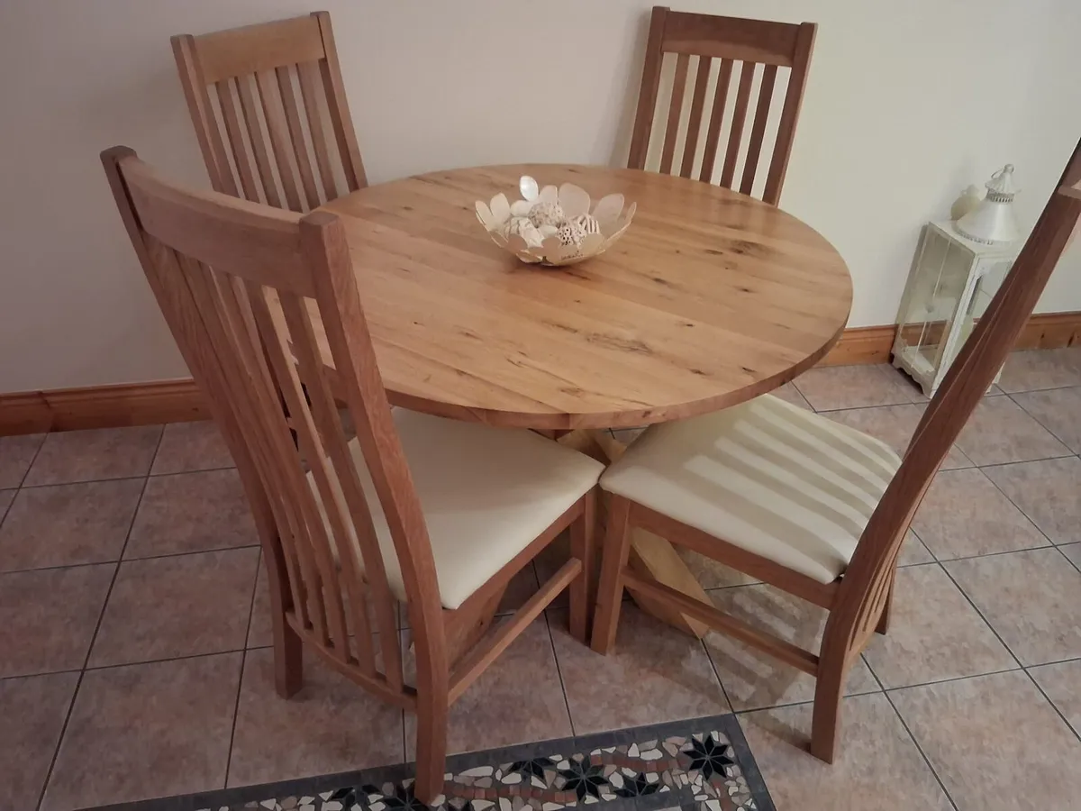 Solid Oak Table and 4 Chairs